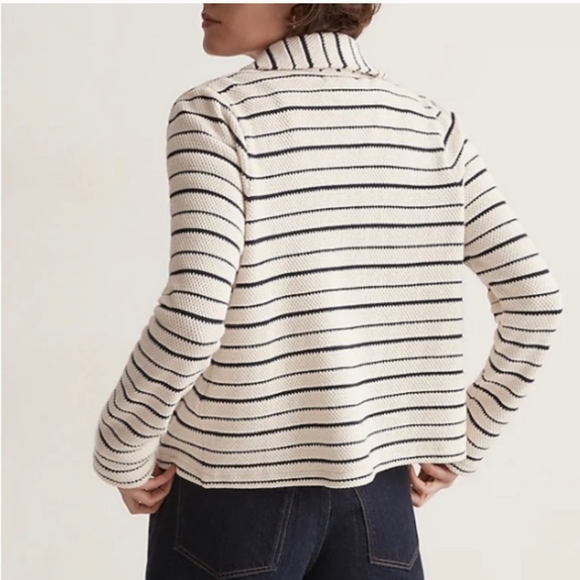 MADEWELL Striped Button-Front Collared Knit Cardigan - Picture 11 of 12